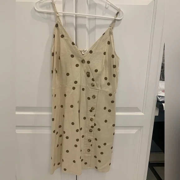 Blu Pepper | Dresses | Browntan Polka Dot Dress | Poshmark